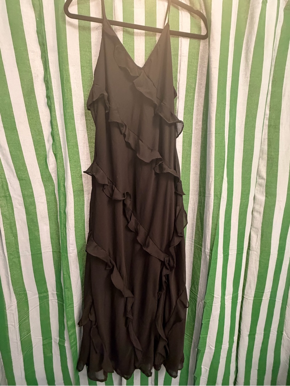 Women's Ruffle Maxi Slip Dress - A New Day™ Black